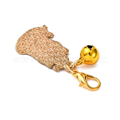 4 шт. подвеска в виде рождественского кота из эмалированного сплава с латунными колокольчиками HJEW-JM04092