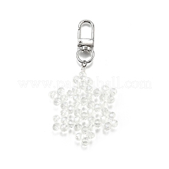 Подвеска в виде снежинки из гальванического стекла HJEW-TA00351