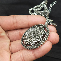 Мандала цветок чакра сплав кулон пшеничная цепочка ожерелья для женщин FS-WG99C38-01