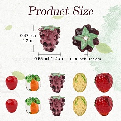 10шт ручной работы бусины лэмпворк LAMP-YW0001-40