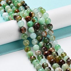 Натуральные хризопразные бисерные пряди G-G057-A01-02