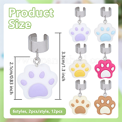 12 шт. 6 стиля эмалированный сплав стетоскоп подвеска украшения&nbsp;HJEW-OC00129