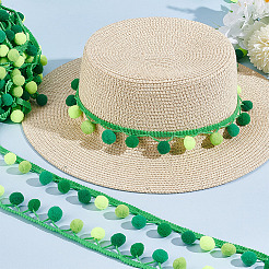 6.5 ярд полиэстеровых лент с кисточками в виде шариков-помпонов градиентного цвета&nbsp;DIY-GA0006-95C