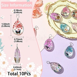 10шт прозрачные стеклянные подвески&nbsp;GLAA-YW0004-20A