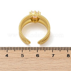 Открытые манжеты из латуни с микропаве и цирконием для женщин&nbsp;RJEW-U059-01G-01