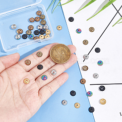 48 шт. 6-цветное ионное покрытие (IP) колпачки для бусин из нержавеющей стали 304&nbsp;STAS-UN0049-53