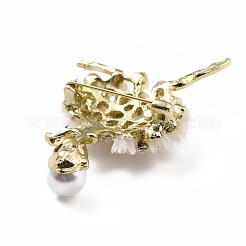 Брошь из сплава балерины с жемчугом из смолы JEWB-O009-20