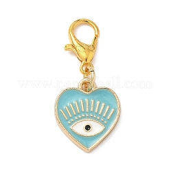 5 шт. подвеска в форме сердца с глазом из сплава эмали&nbsp;HJEW-JM04043