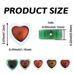 16 шт. 4-х цветные двухцветные стеклянные бусины для настроения&nbsp;GLAA-FP0001-36