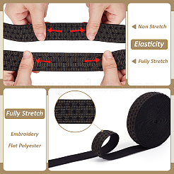 5 ярд плоского полиэстерного эластичного шнура/ленты для вышивки&nbsp;OCOR-WH0016-10D