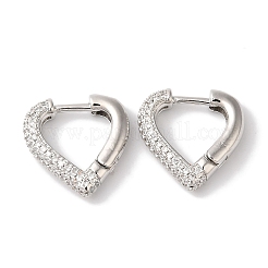 Серьги-кольца из латуни с микропаве из прозрачного кубического циркония для женщин EJEW-A110-05P