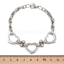 201 браслет-цепочка из нержавеющей стали для женщин BJEW-B143-14P