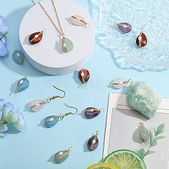 15 шт. подвески в форме слезы из натурального аметиста PALLOY-FH00152