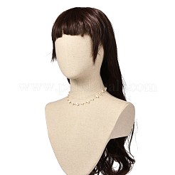 Ожерелье из бисера из натурального белого лунного камня для девочек и женщин NJEW-JN03708-02