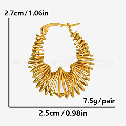 Серьги-кольца из нержавеющей стали 304 с неровной закруткой&nbsp;KB0349-2