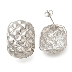 Стойка металлизированный прямоугольник латунные серьги-гвоздики&nbsp;EJEW-I310-06P