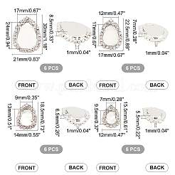 24 шт. 4-х стильная латунная оправа для кабошона RB-PH0001-18P