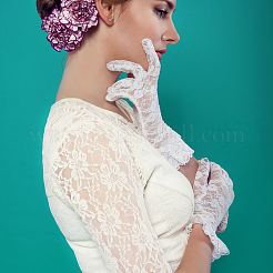 6 пара перчаток из полиэстера с кружевом 6 стилей AJEW-GL0002-71