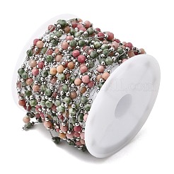 Цепи круглого звена из натурального индийского агата ручной работы и нержавеющей стали 316&nbsp;CHS-L033-07P-04