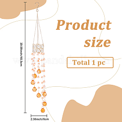 Цветочные круглые стеклянные бусины с кисточками HJEW-WH20020-007A
