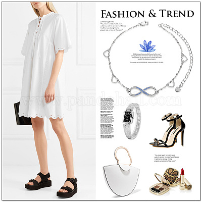 Браслеты на ногу из стерлингового серебра с родиевым покрытием JA132A-1