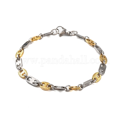 201 браслет из звеньев цепи из нержавеющей стали BJEW-B078-140GP-1