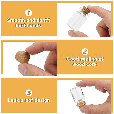 30 шт. 3 стиля мини симпатичные маленькие стеклянные банки стеклянные бутылки AJEW-YW0001-45-1