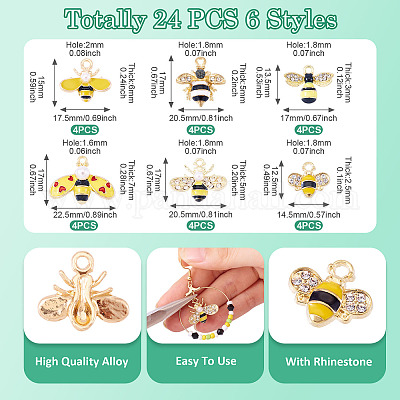 24шт 6 стиля подвески из сплава с эмалью FIND-TA0008-12-1