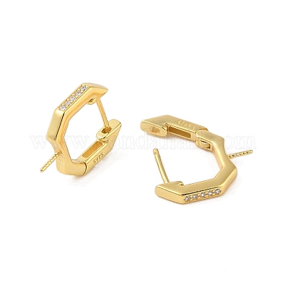 925 стерлинговое серебро с серьгами-кольцами из микропаве из фианитов STER-B004-13G-1