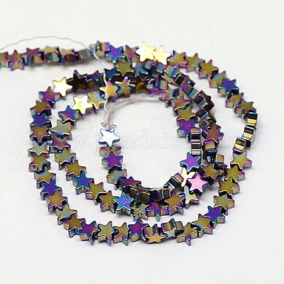 Гальванизировать немагнитных синтетический гематит бисер пряди G-J173-4x4mm-08-1