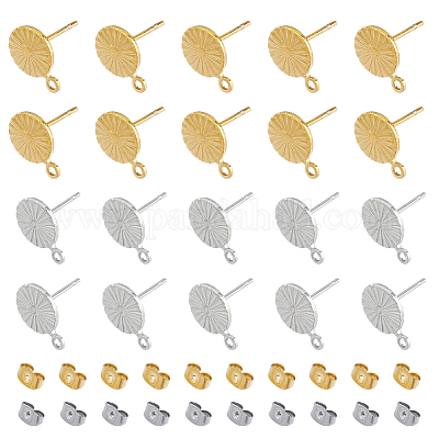 20 пара 2-х цветных сережек-гвоздиков из нержавеющей стали 304 STAS-HY0001-44-1