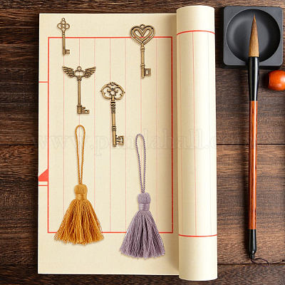 24 шт. 12-х цветные подвески из поликоттона с кисточками FIND-GO0002-85-1