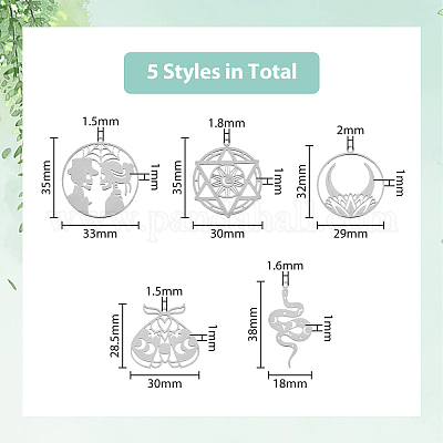 20 шт. 5 стиля подвески из нержавеющей стали 201 STAS-DC0013-89-1