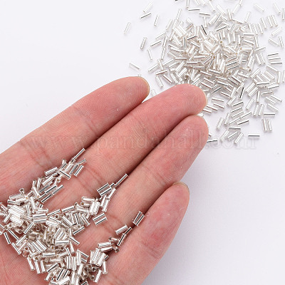 Никелированный стеклянные бусины стеклярус SEED-S046-01A-21-1