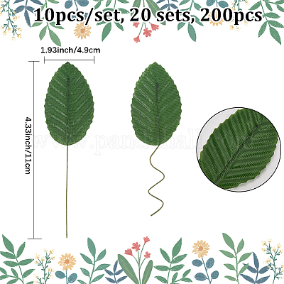 200шт. искусственные листья из шелковой ткани AJEW-CN0004-07B-1