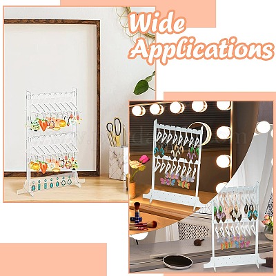 2-слойная акриловая стойка для хранения сережек в стиле вешалки ST-CJ0034-03-1