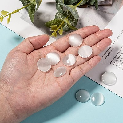 Стеклянный Кошка глаз кабошоны CE072-18-9-1