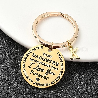 Брелок ко дню святого валентина из латуни и нержавеющей стали 201 KEYC-YW00097-11-1