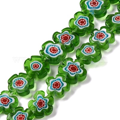 Ручной работы millefiori стеклянные бусины нитки LAMP-G164-08F-1