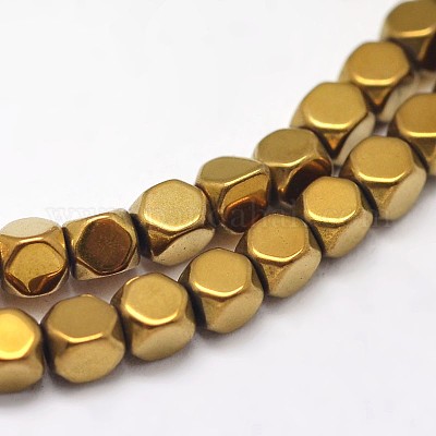 Гальванизировать немагнитных синтетический гематит бисер пряди G-I175-09C-1