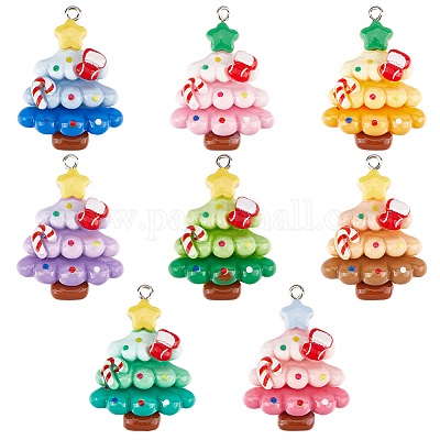 32шт 8 цвета пластиковые подвески FIND-SC0011-28-1