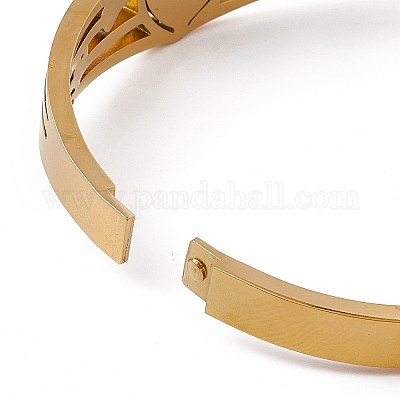 Браслет с сердечком из красной эмали BJEW-L678-06G-1