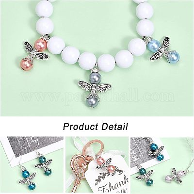 4 комплект стеклянных подвесок с перламутровым жемчугом FIND-CA0006-26-1