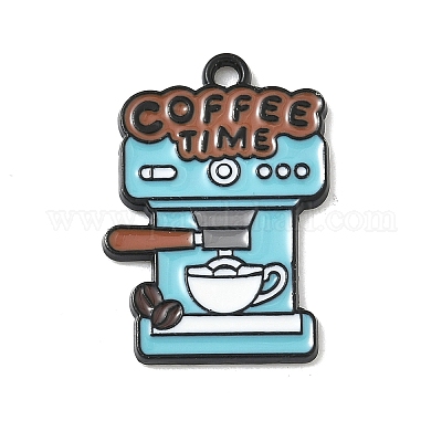 Эмалевые подвески из сплава на кофейную тематику ENAM-I077-02EB-03-1