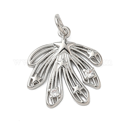 Латунные микропаве прозрачные подвески с фианитом KK-A273-33P-1