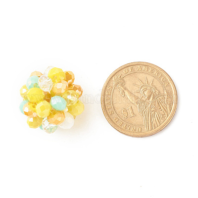 7шт 7 цвета гальванические стеклянные бусины EGLA-JF-6MM-M01-1