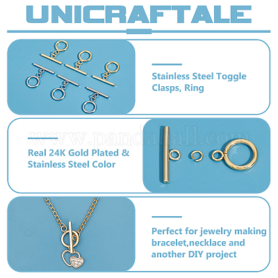 24 шт. 2-х цветные застежки-кольца из нержавеющей стали 304 FIND-UN00006-1