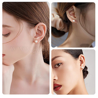 6 шт. серьги-гвоздики из натурального культивированного пресноводного жемчуга 3 цветов EJEW-TAC00027-1