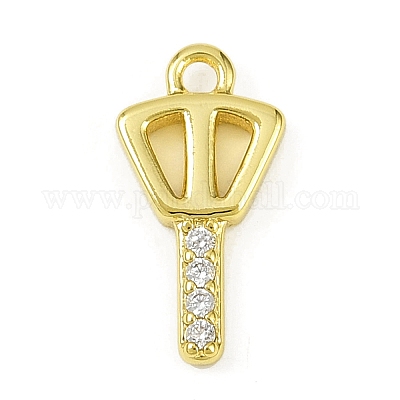 Латунные микропаве прозрачные подвески с фианитом KK-L238-22G-1