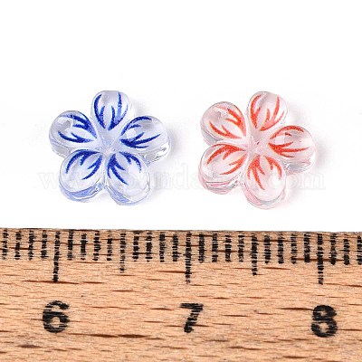 Прозрачные кабошоны из смолы с цветочным принтом CRES-T025-27-1
